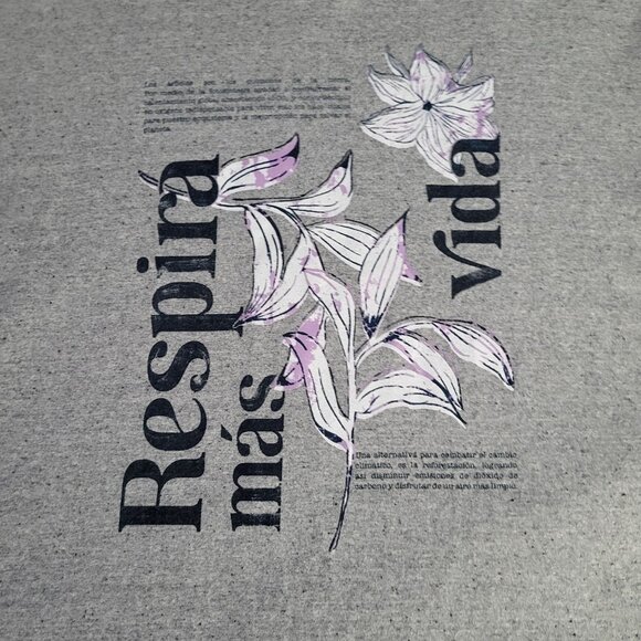 ARTURO CALLE Women's XL Graphic T-Shirt Gray Floral - Picture 3 of 9